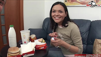 Busty Brunette Slut Gets Messy With Milk And Food In Anal Porn