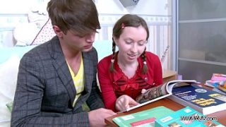 Naughty Schoolgirl & Her Forbidden Anal Lesson