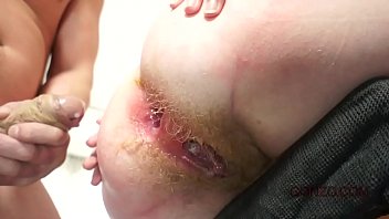 Exhausted Slut Lora Takes Rough Double Penetration In Her Hairy Cunt And Gaped Asshole
