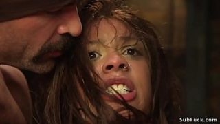 Petite Ebony Slut Gets Brutally Assfucked By Multiple Cocks