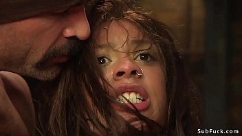 Petite Ebony Slut Gets Brutally Assfucked By Multiple Cocks