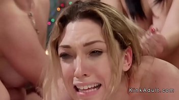 Blonde Lesbian Trio Takes Multiple Cocks In The Ass